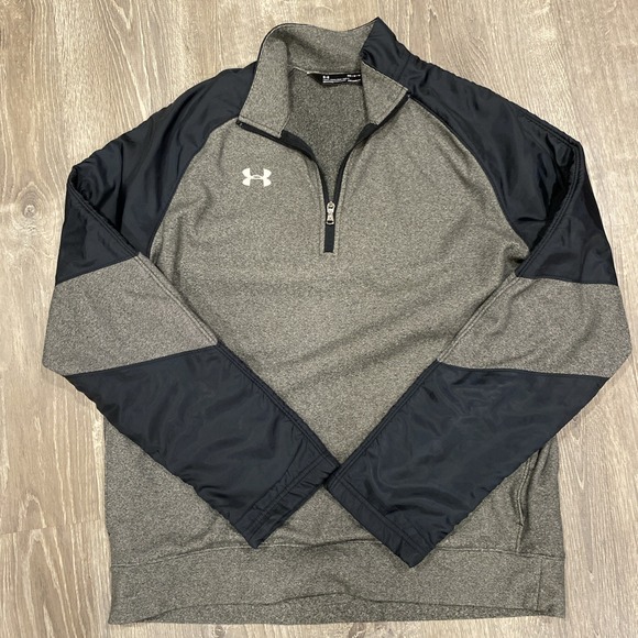 Under Armour ColdGear 1/4 ZIP Men Pullover Steel Dark Gray Mens Size Medium (M) - Picture 1 of 5